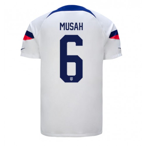 Spojené státy Yunus Musah #6 Domácí Dres MS 2022 Krátký Rukáv